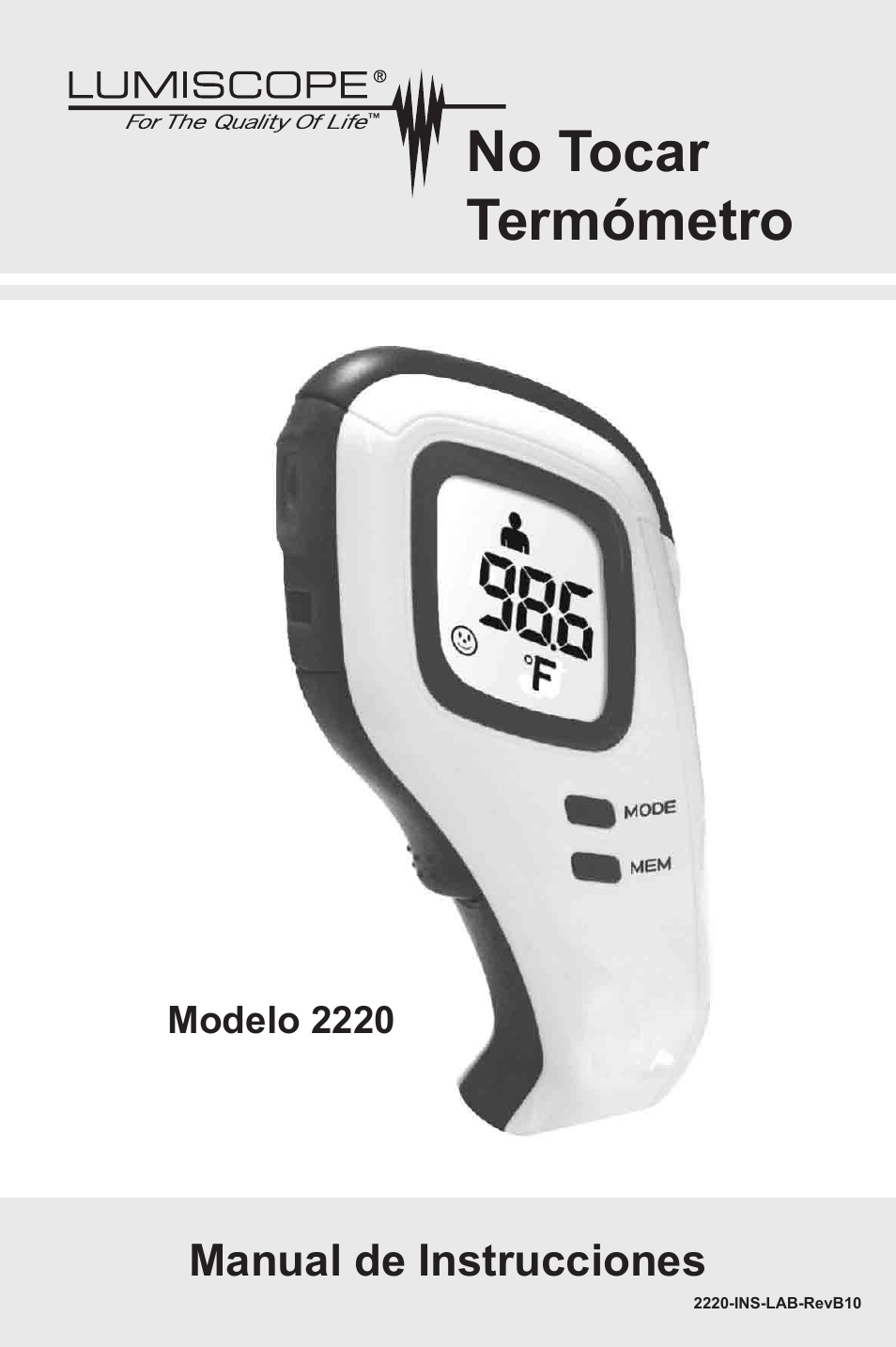 No tocar termómetro | Lumiscope 2220 User Manual | Page 21 / 36