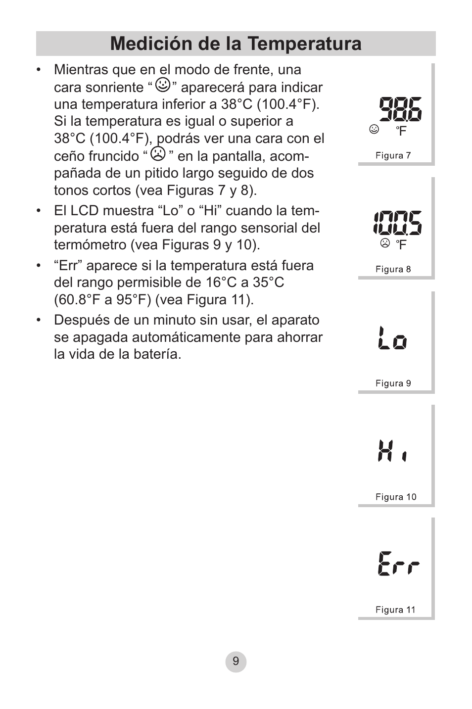 Medición de la temperatura | Lumiscope 2220 User Manual | Page 29 / 36