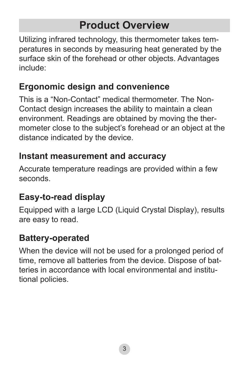 Product overview | Lumiscope 2220 User Manual | Page 3 / 36
