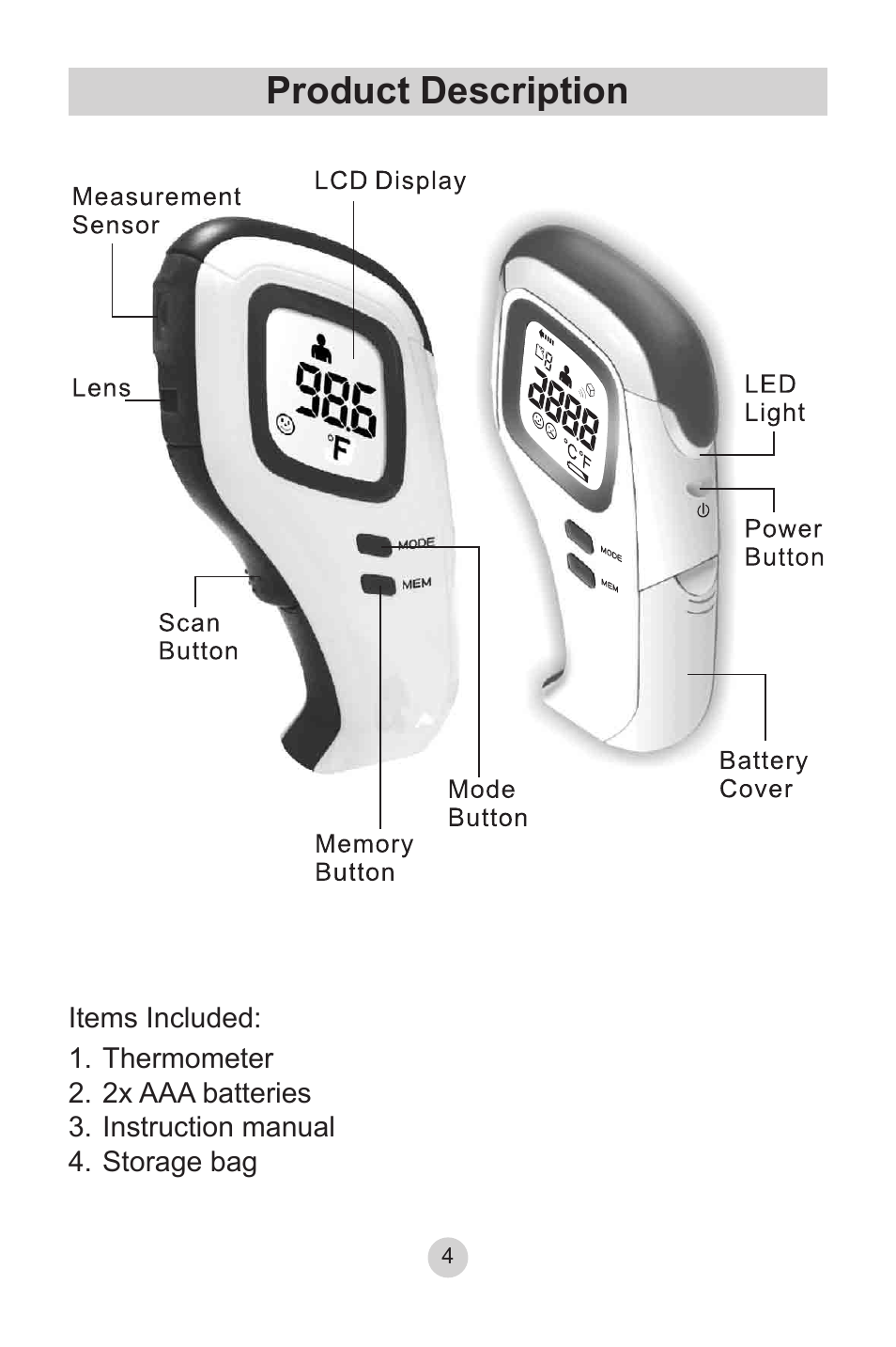 Product description | Lumiscope 2220 User Manual | Page 4 / 36