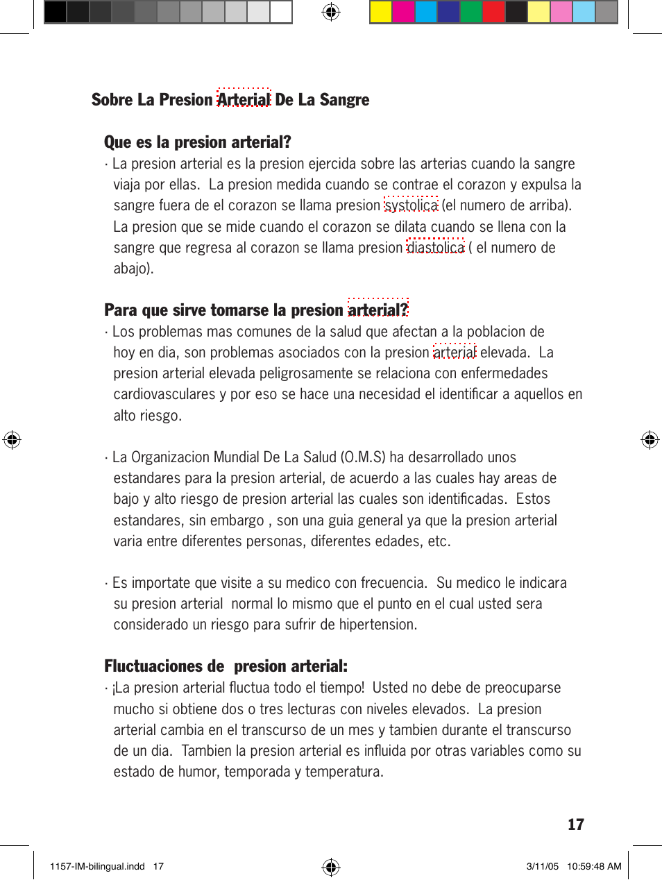 Para que sirve tomarse la presion arterial, Fluctuaciones de presion arterial | Lumiscope 1157 User Manual | Page 17 / 36