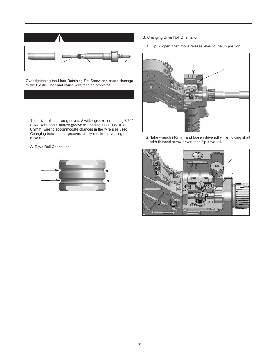 Magnum 250 lx - operating instructions, Caution | Lincoln Electric MAGNUM IM887 User Manual | Page 13 / 20