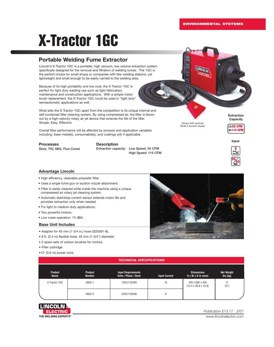 Lincoln Electric X-Tractor 1GC User Manual | 4 pages