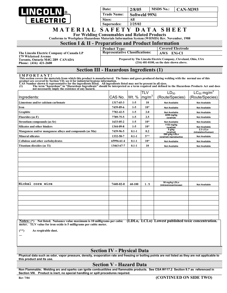 Lincoln Electric CAN-M393 User Manual | 3 pages