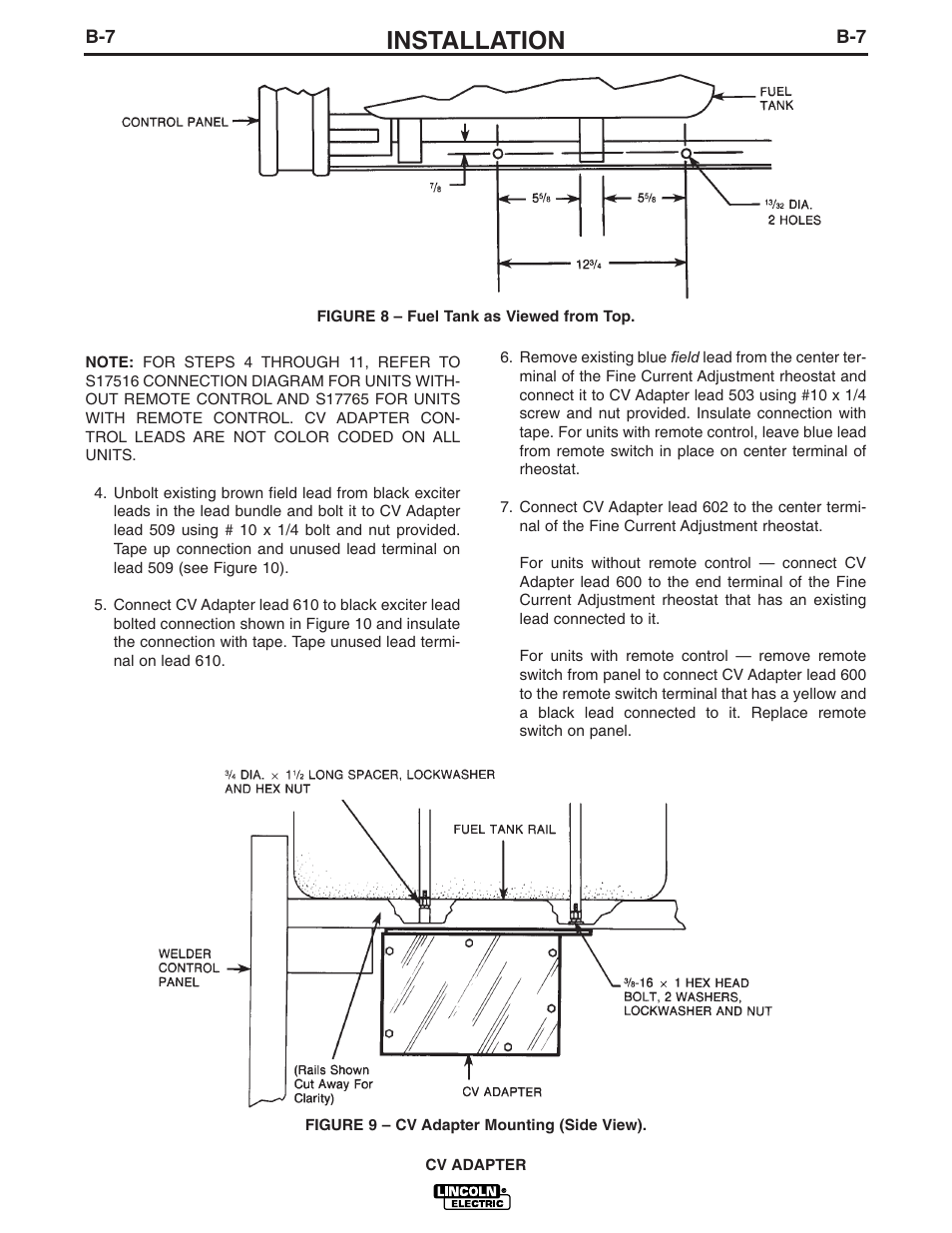 Installation | Lincoln Electric CV ADAPTER IM309-D User Manual | Page 16 / 46