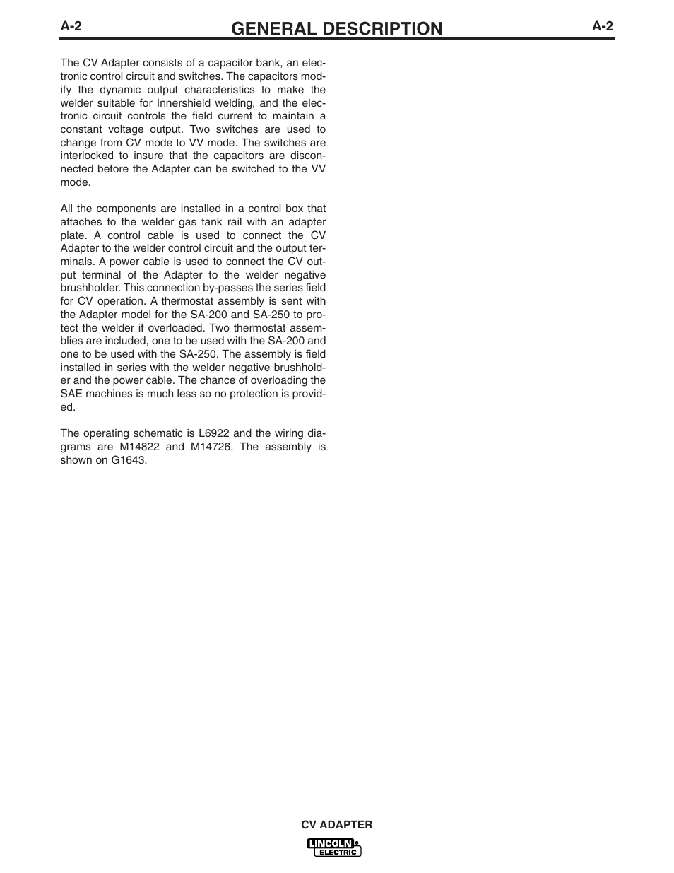 General description | Lincoln Electric CV ADAPTER IM309-D User Manual | Page 9 / 46