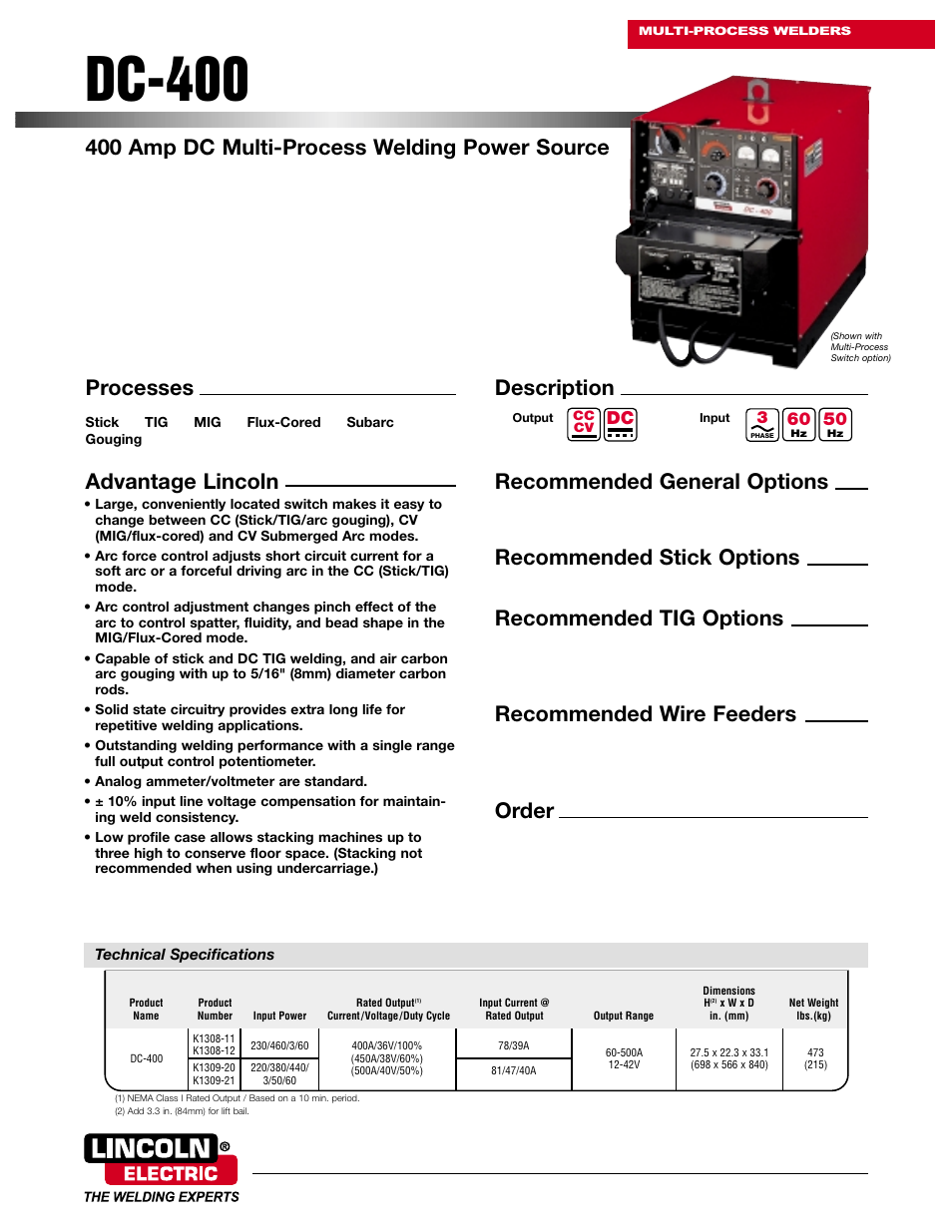 Lincoln Electric K1309-21 User Manual | 4 pages