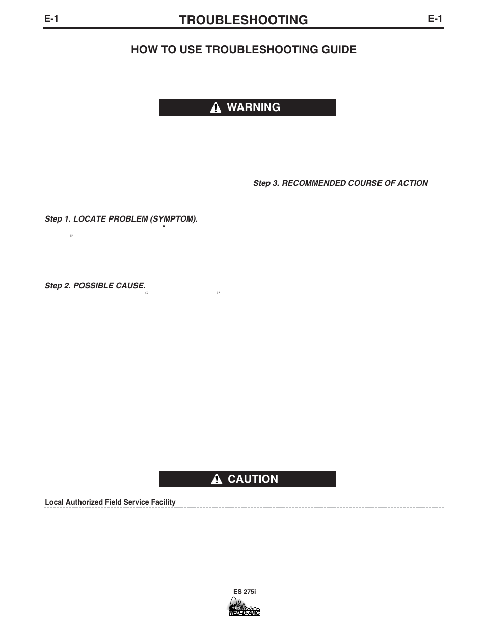 Troubleshooting, Caution, How to use troubleshooting guide | Warning | Lincoln Electric IM803-B User Manual | Page 18 / 31