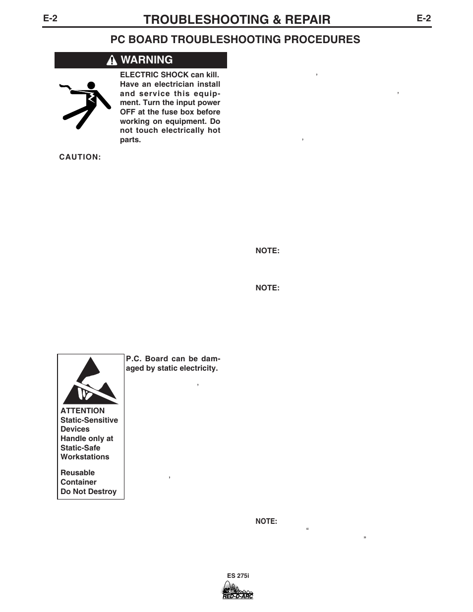 Troubleshooting & repair, Pc board troubleshooting procedures warning | Lincoln Electric IM803-B User Manual | Page 19 / 31