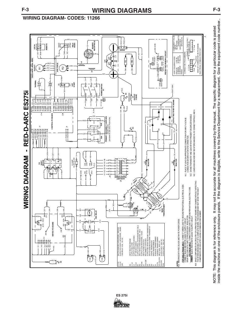 Wiri ng di a g ra m - red- d- a rc es 27 5i, Wiring diagrams, Es 275i | Lincoln Electric IM803-B User Manual | Page 27 / 31