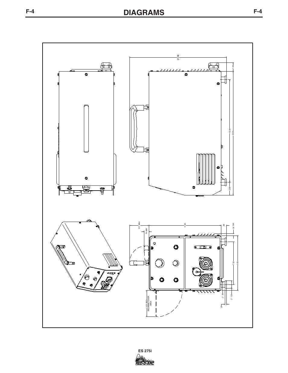 Diagrams, Dimension print | Lincoln Electric IM803-B User Manual | Page 28 / 31