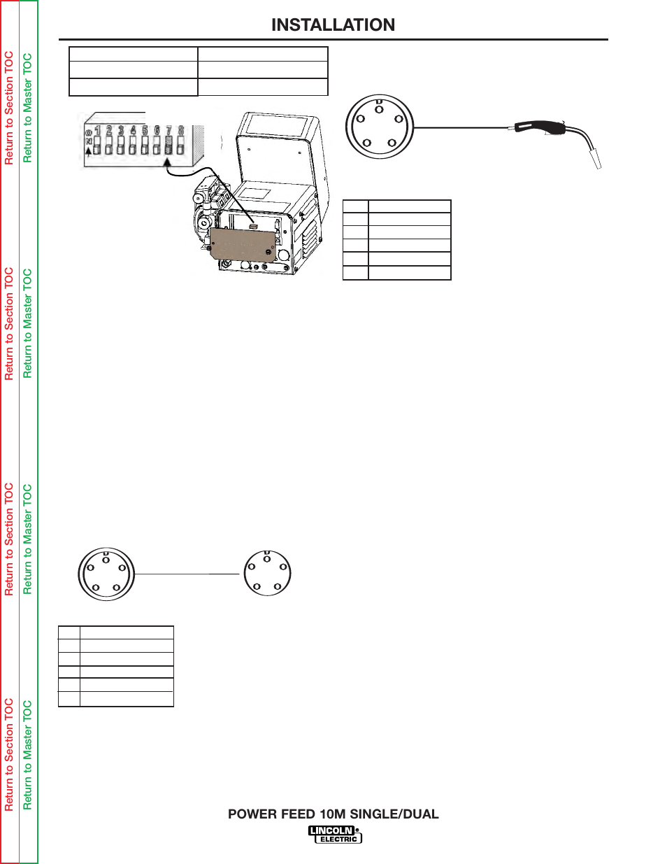 See figure a.3), Installation, Control cable | Power feed 10m single/dual, Control cable specifications, Available control cable, Control cable connections | Lincoln Electric POWER FEED 10M SINGLE/DUAL SVM172-A User Manual | Page 12 / 151