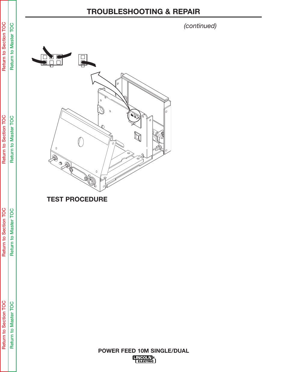 Troubleshooting & repair, Test procedure, Voltage sense pc board test (continued) | Lincoln Electric POWER FEED 10M SINGLE/DUAL SVM172-A User Manual | Page 122 / 151