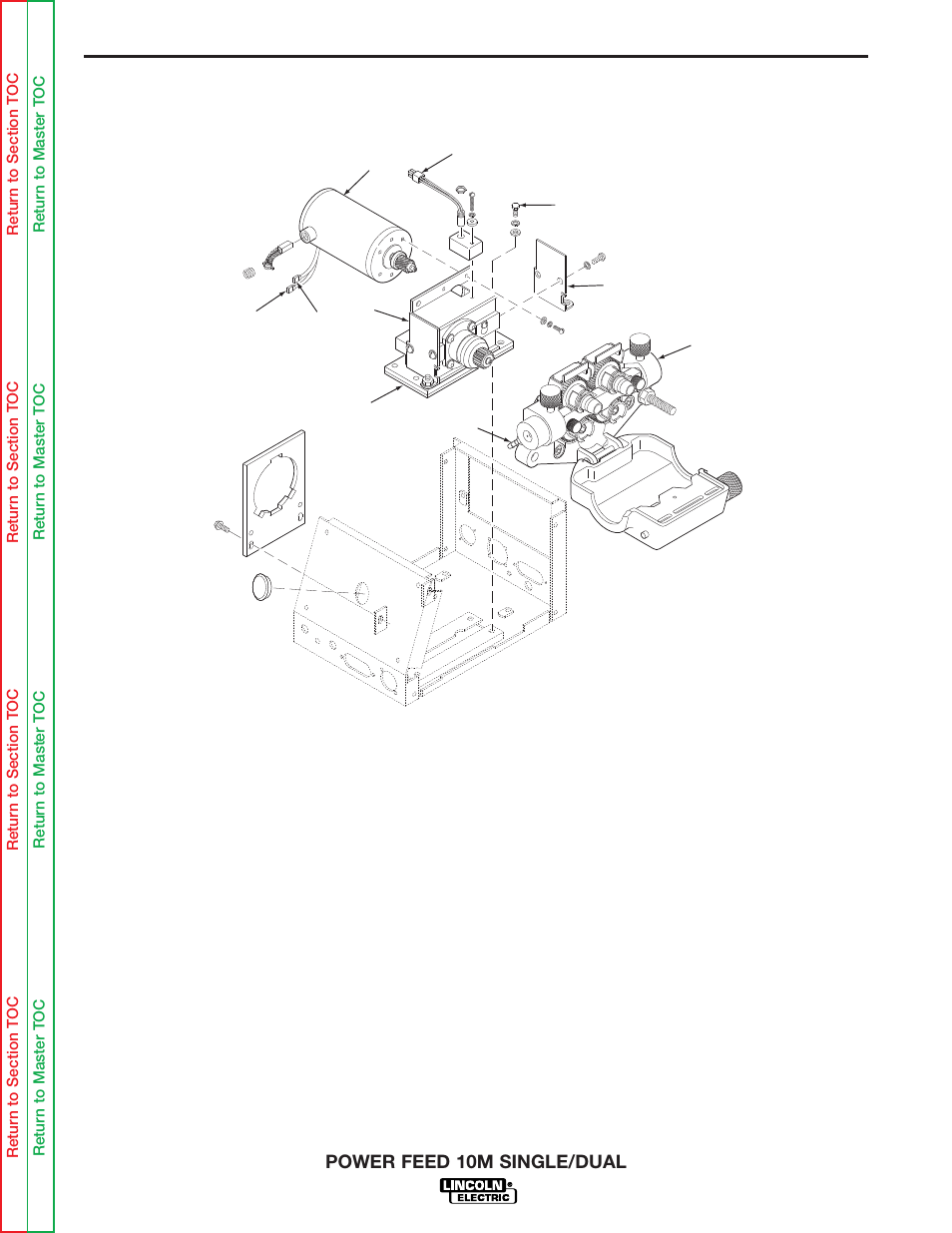 Troubleshooting and repair, Gear box and drive motor removal and replacement | Lincoln Electric POWER FEED 10M SINGLE/DUAL SVM172-A User Manual | Page 128 / 151