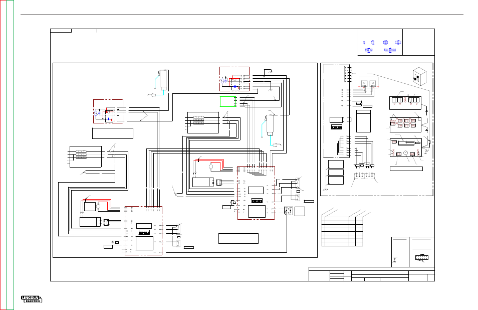 Control box, Wire drive, Electrical diagrams | Schematic - power feed 10m dual boom feeder, Power feed 10m single/dual, Right side of wire drive (viewed from front), Left side of wire drive (viewed from front), G50 03, G5003, Power feed 10m dual (boom) machine schematic | Lincoln Electric POWER FEED 10M SINGLE/DUAL SVM172-A User Manual | Page 138 / 151