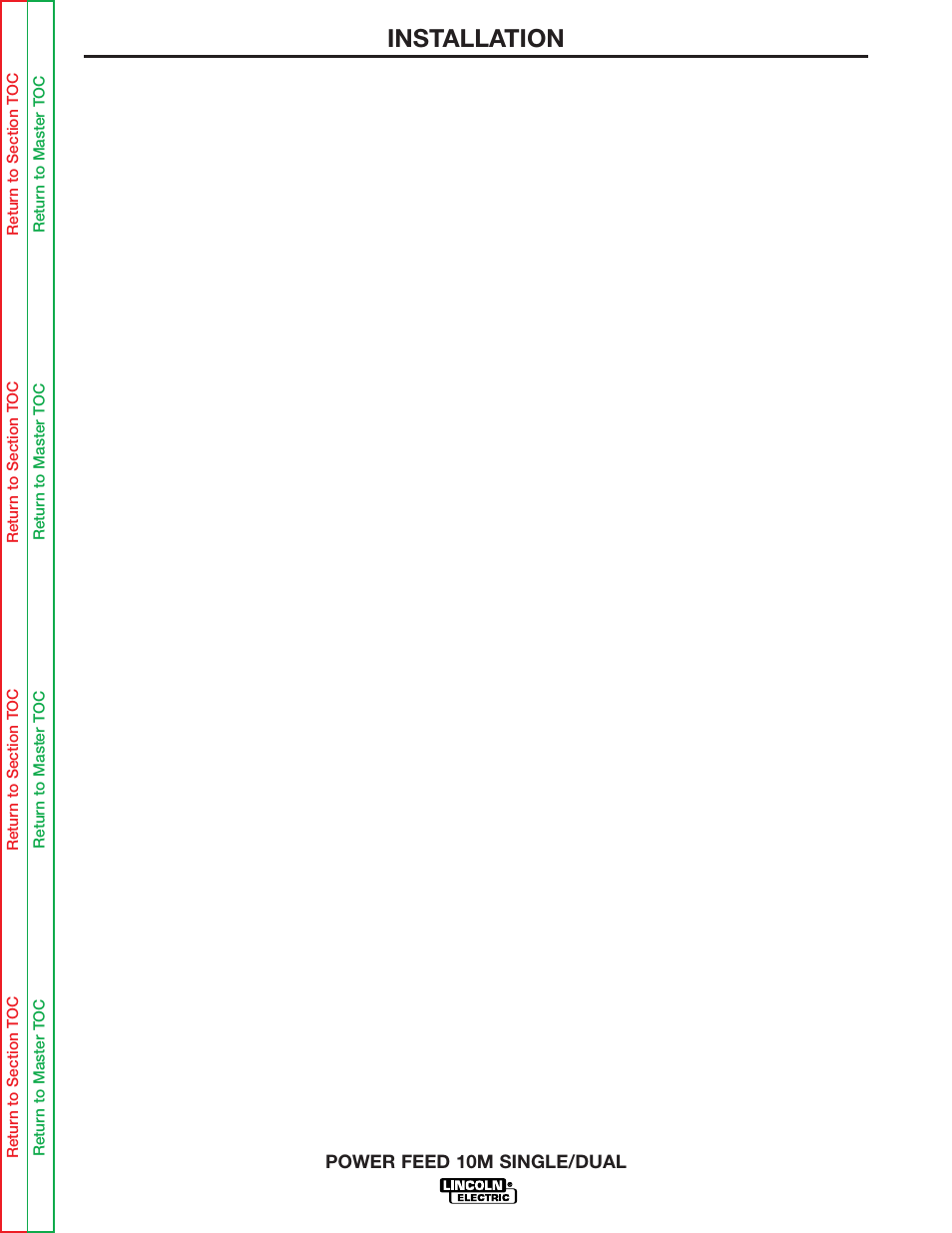 Installation | Lincoln Electric POWER FEED 10M SINGLE/DUAL SVM172-A User Manual | Page 20 / 151