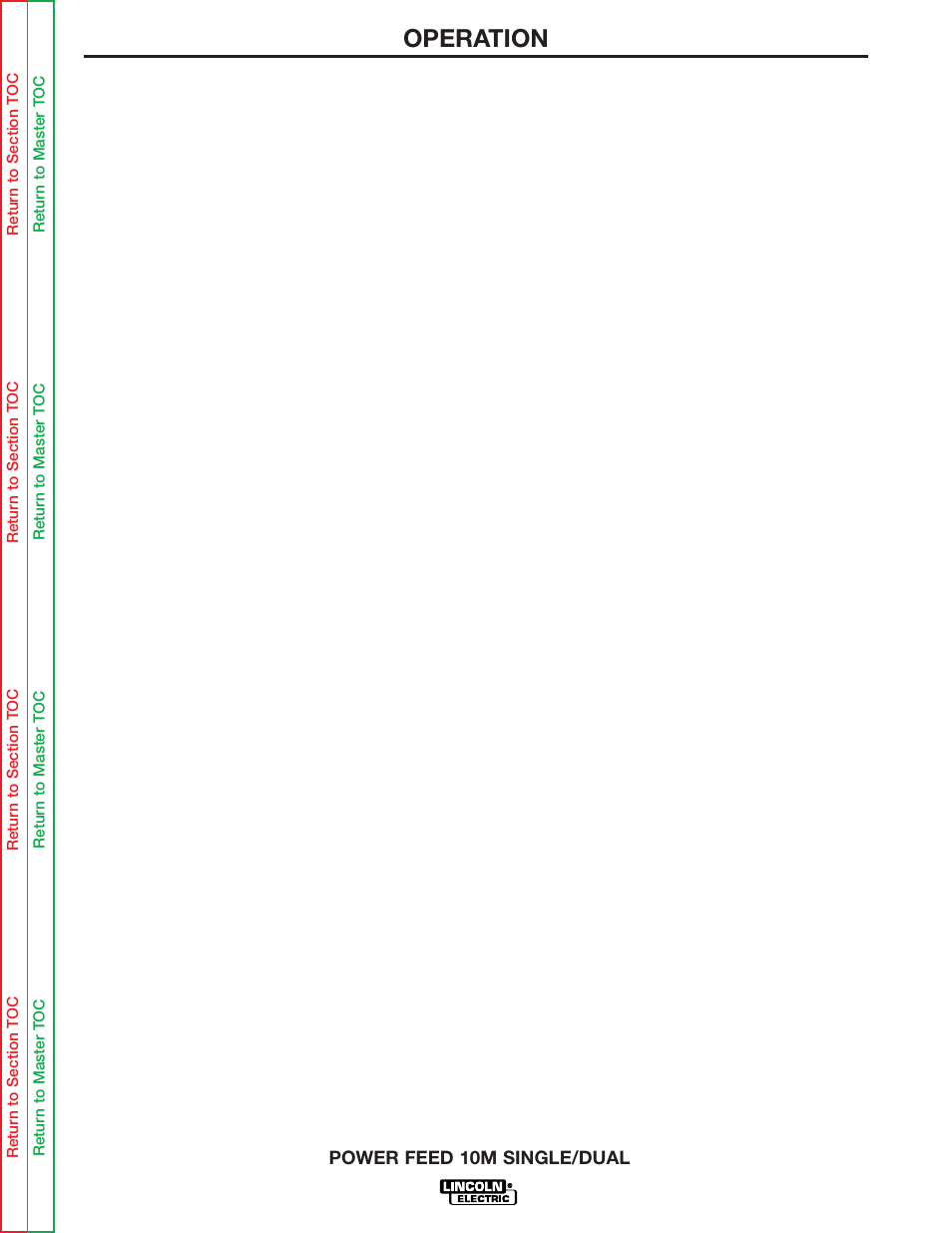 Operation | Lincoln Electric POWER FEED 10M SINGLE/DUAL SVM172-A User Manual | Page 25 / 151