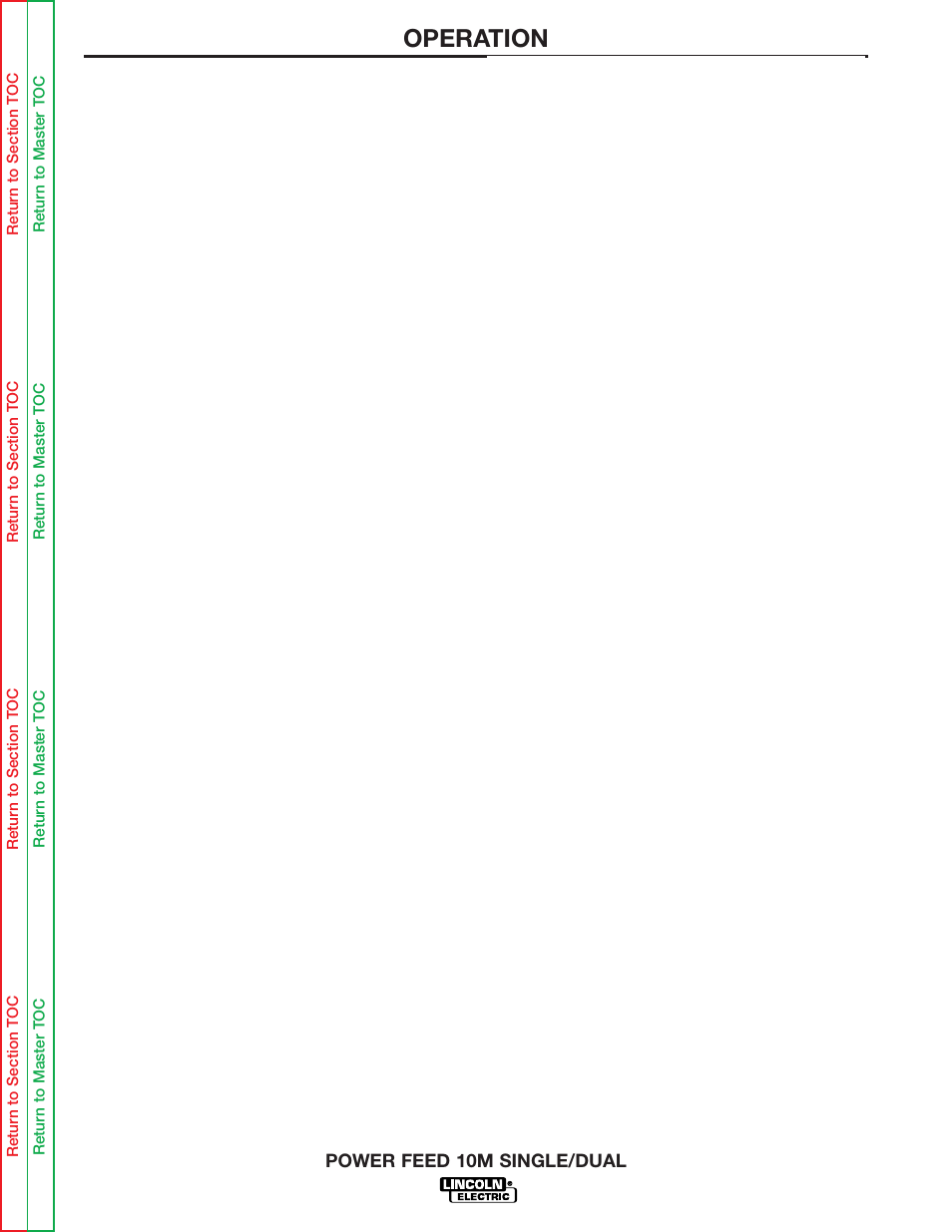 Operation | Lincoln Electric POWER FEED 10M SINGLE/DUAL SVM172-A User Manual | Page 31 / 151