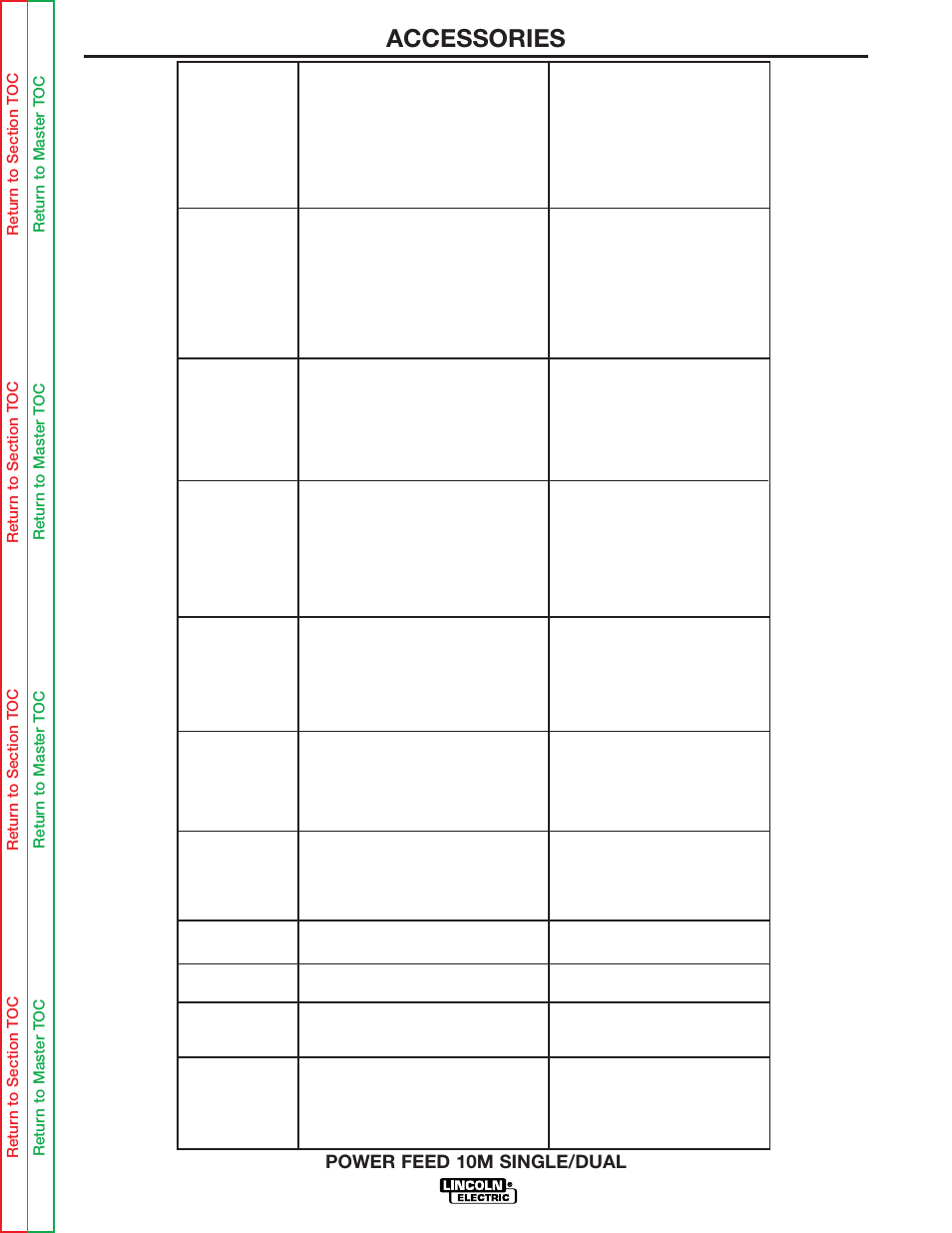 Accessories | Lincoln Electric POWER FEED 10M SINGLE/DUAL SVM172-A User Manual | Page 51 / 151