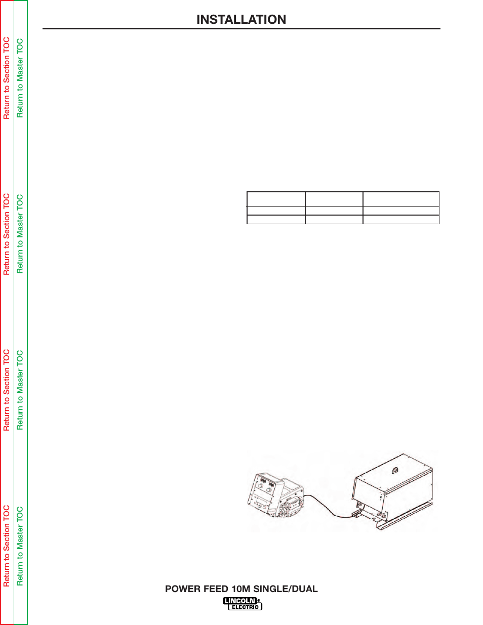For water cooled guns see water connec, Tions in this section, Installation | Wire spindle placement, Water connections (for water cooled guns), Wire feed shut down circuit (optional) | Lincoln Electric POWER FEED 10M SINGLE/DUAL SVM172-A User Manual | Page 66 / 151