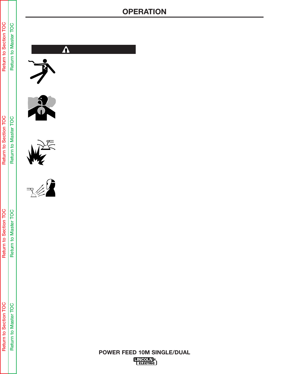 Operation, Common welding abbreviations, Safety precautions | Definitions of welding modes, Warning | Lincoln Electric POWER FEED 10M SINGLE/DUAL SVM172-A User Manual | Page 70 / 151