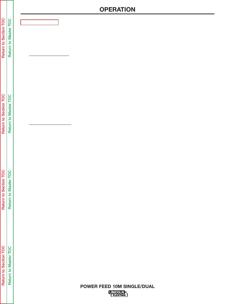 Operation | Lincoln Electric POWER FEED 10M SINGLE/DUAL SVM172-A User Manual | Page 74 / 151