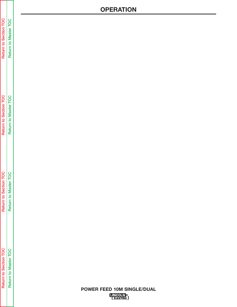 Operation | Lincoln Electric POWER FEED 10M SINGLE/DUAL SVM172-A User Manual | Page 81 / 151