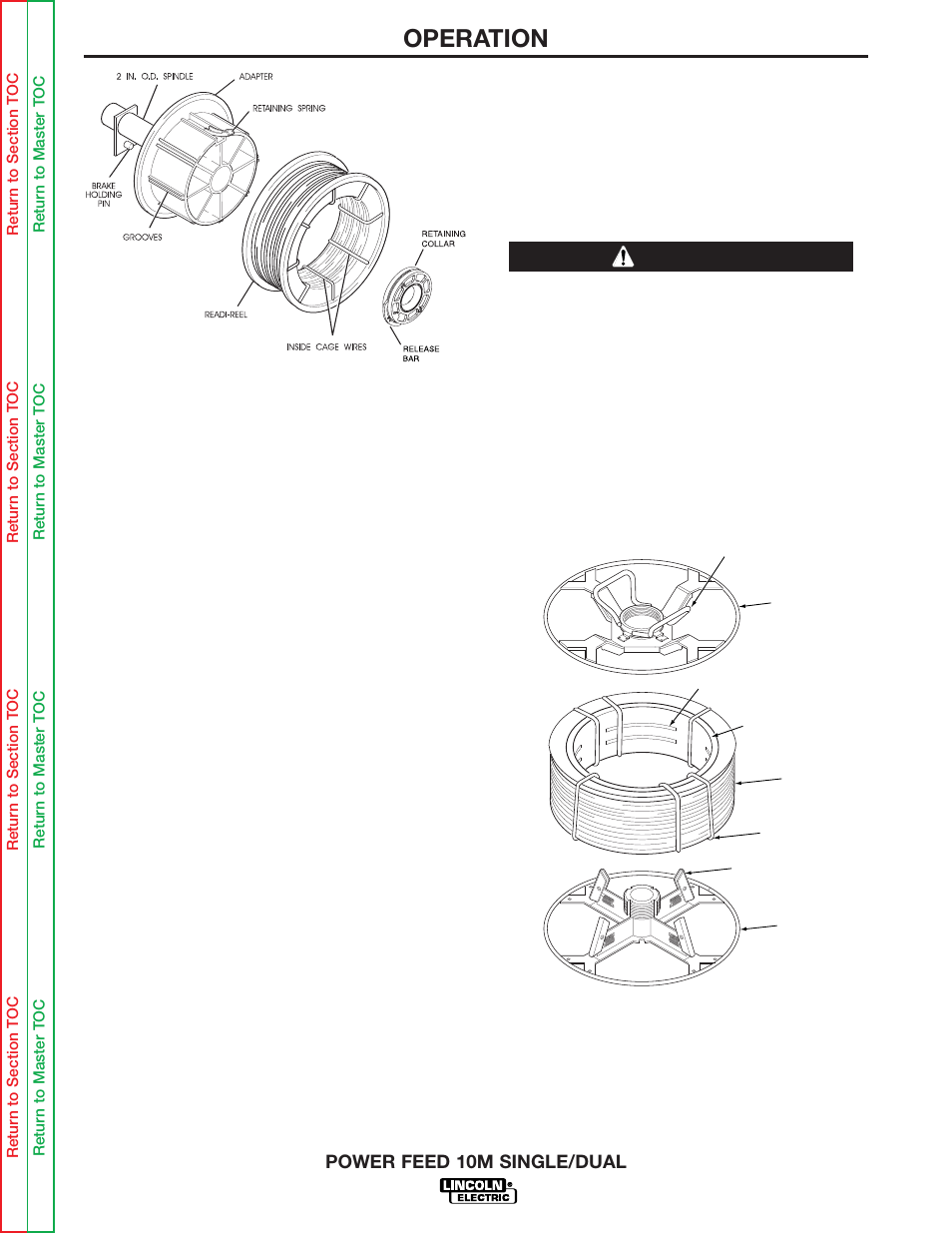 And remove it from the spindle. see figure bb.4, Operation, Caution | Lincoln Electric POWER FEED 10M SINGLE/DUAL SVM172-A User Manual | Page 85 / 151