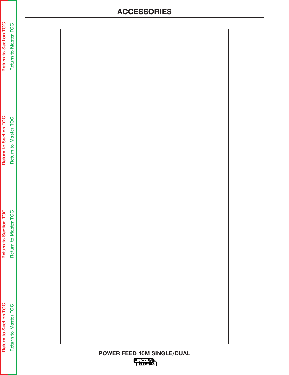 Accessories | Lincoln Electric POWER FEED 10M SINGLE/DUAL SVM172-A User Manual | Page 92 / 151