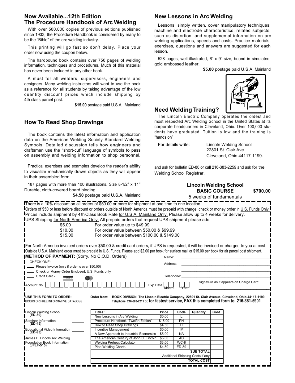 How to read shop drawings, New lessons in arc welding, Need welding training | Lincoln welding school | Lincoln Electric CLASSIC III 10156 User Manual | Page 31 / 34