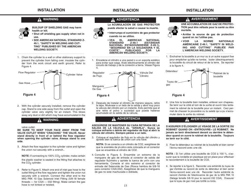 Instalacion, Installation | Lincoln Electric MIG-PAK 10 User Manual | Page 15 / 64