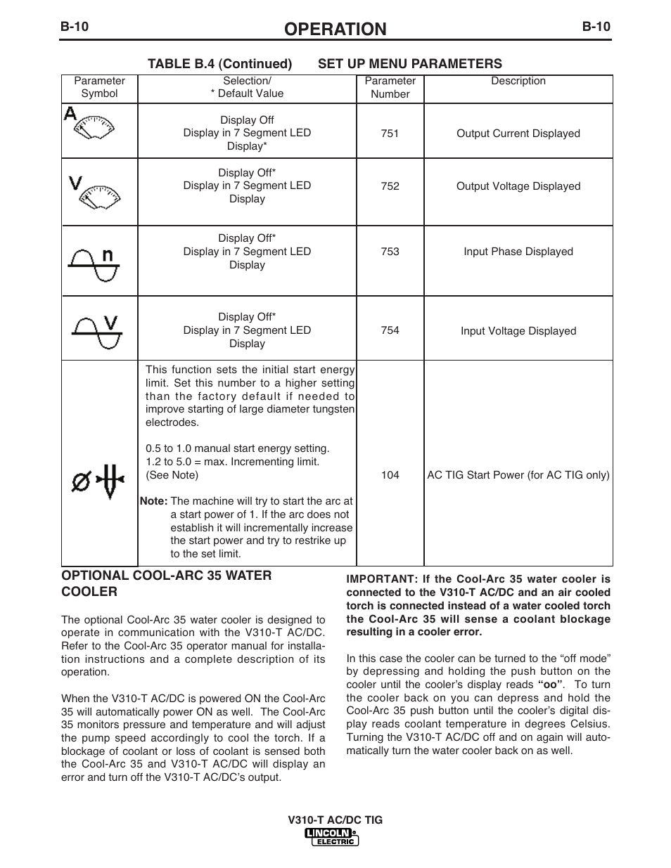 Operation | Lincoln Electric INVERTEC IM958 User Manual | Page 25 / 38