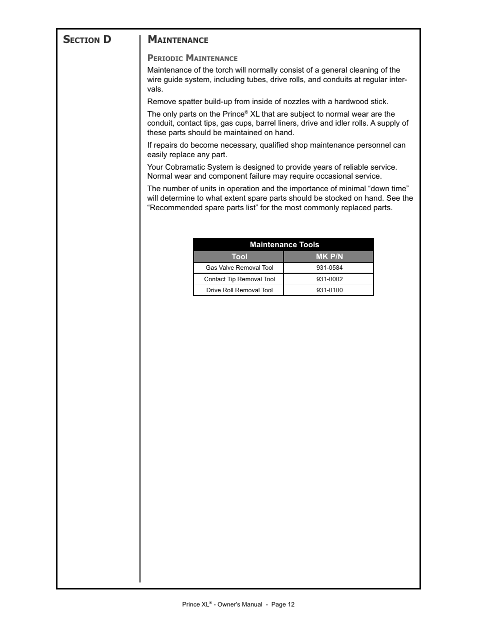 Lincoln Electric PRINCE IM818 User Manual | Page 19 / 45