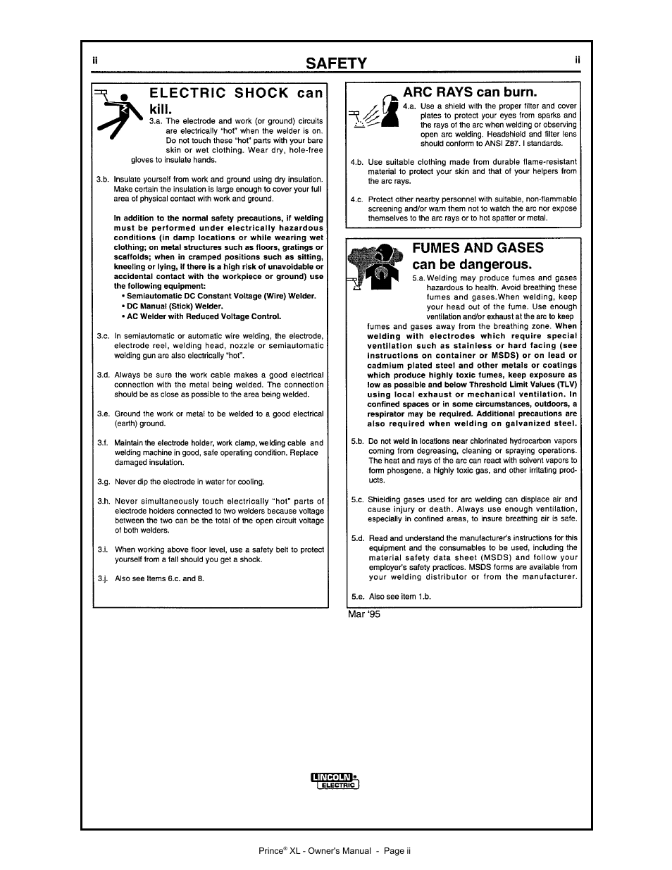 Lincoln Electric PRINCE IM818 User Manual | Page 3 / 45