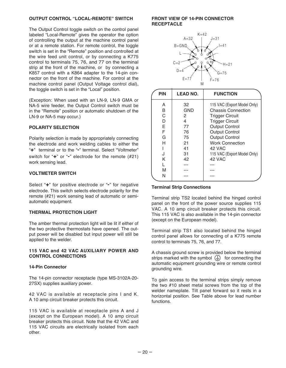 Lincoln Electric IM481-B User Manual | Page 20 / 35