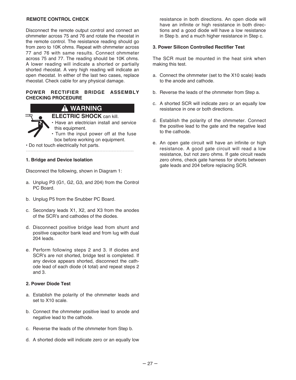 Warning | Lincoln Electric IM481-B User Manual | Page 27 / 35