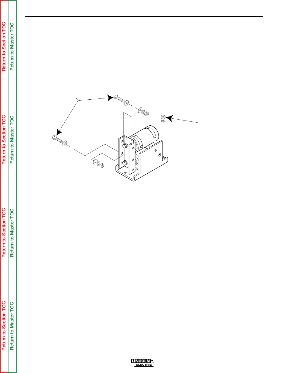 Washer position upon removal. see figure f.15, Mounting bolts. see figure f.15, Troubleshooting and repair | Lincoln Electric POWER MIG SVM157-A User Manual | Page 73 / 91