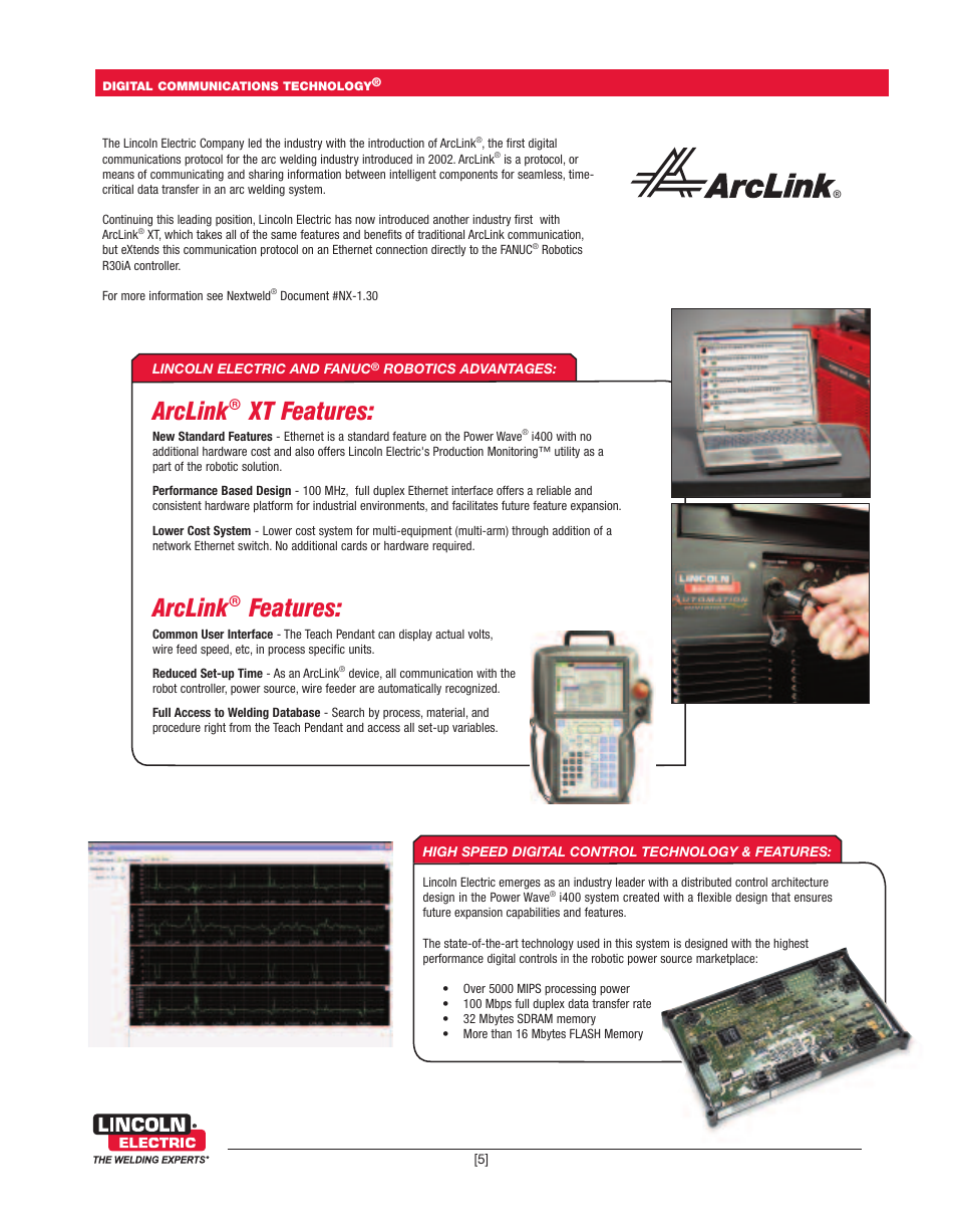Arclink xt features, Arclink features | Lincoln Electric i400 User Manual | Page 5 / 8
