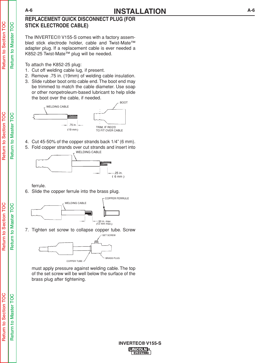 Installation | Lincoln Electric V155-S User Manual | Page 14 / 78