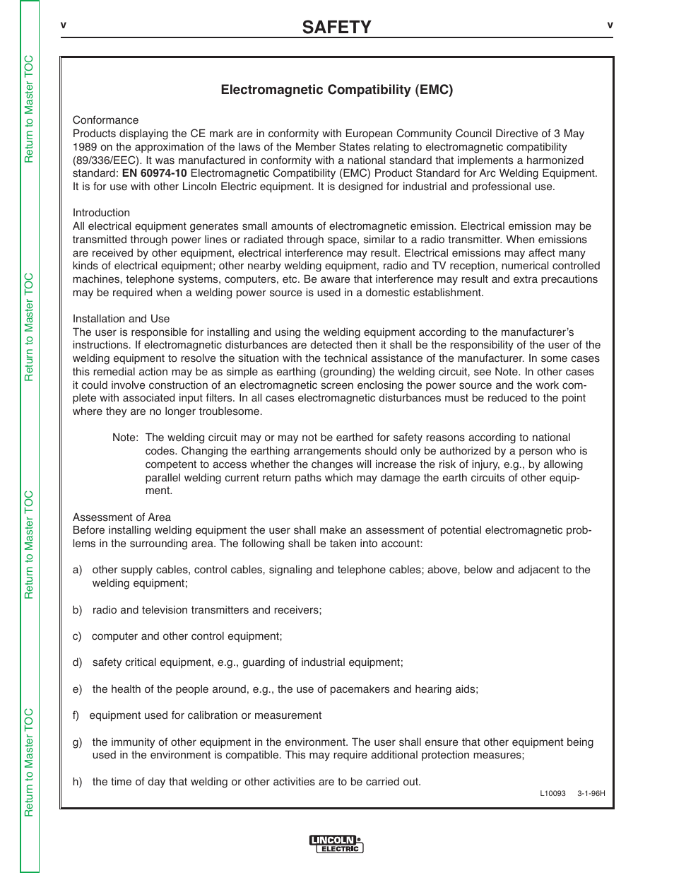 Safety | Lincoln Electric V155-S User Manual | Page 6 / 78