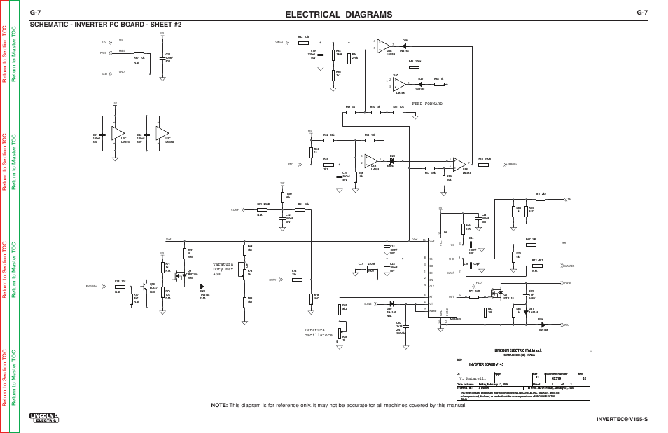 Electrical diagrams, Schematic - inverter pc board - sheet #2, Invertec® v155-s | Lincoln Electric V155-S User Manual | Page 73 / 78