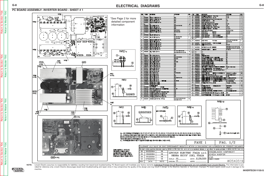 Electrical diagrams | Lincoln Electric V155-S User Manual | Page 74 / 78