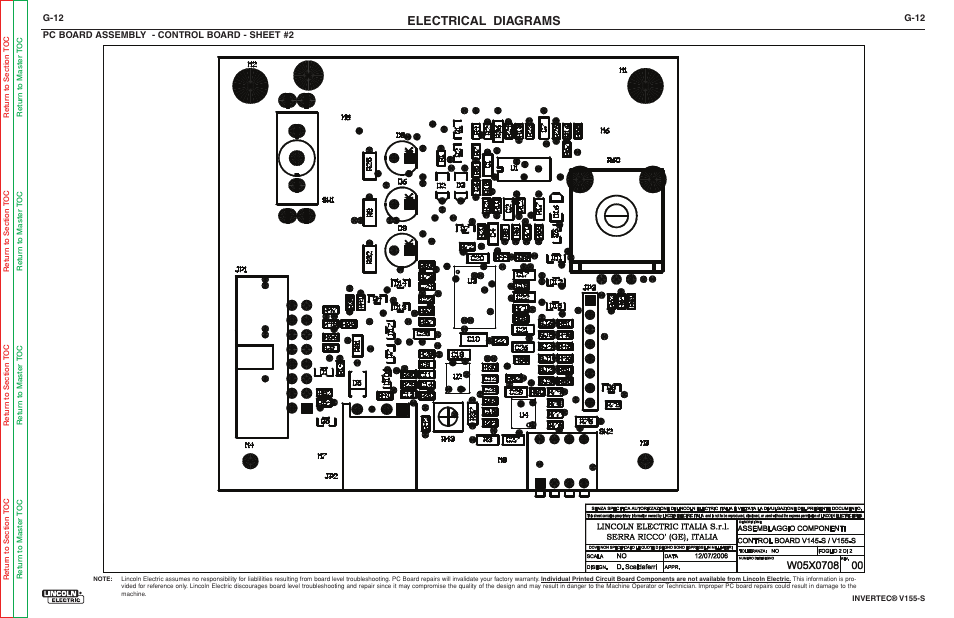 Electrical diagrams | Lincoln Electric V155-S User Manual | Page 78 / 78