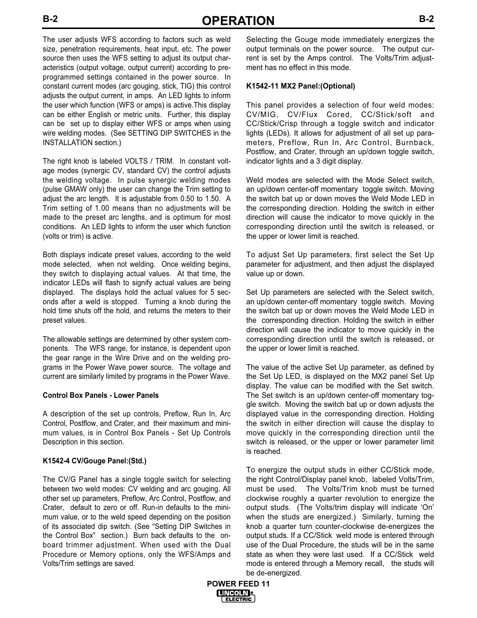 Operation | Lincoln Electric IM613-B User Manual | Page 21 / 54