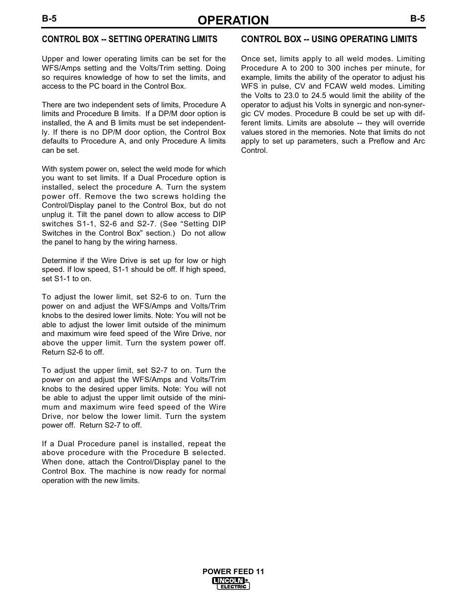 Operation | Lincoln Electric IM613-B User Manual | Page 24 / 54