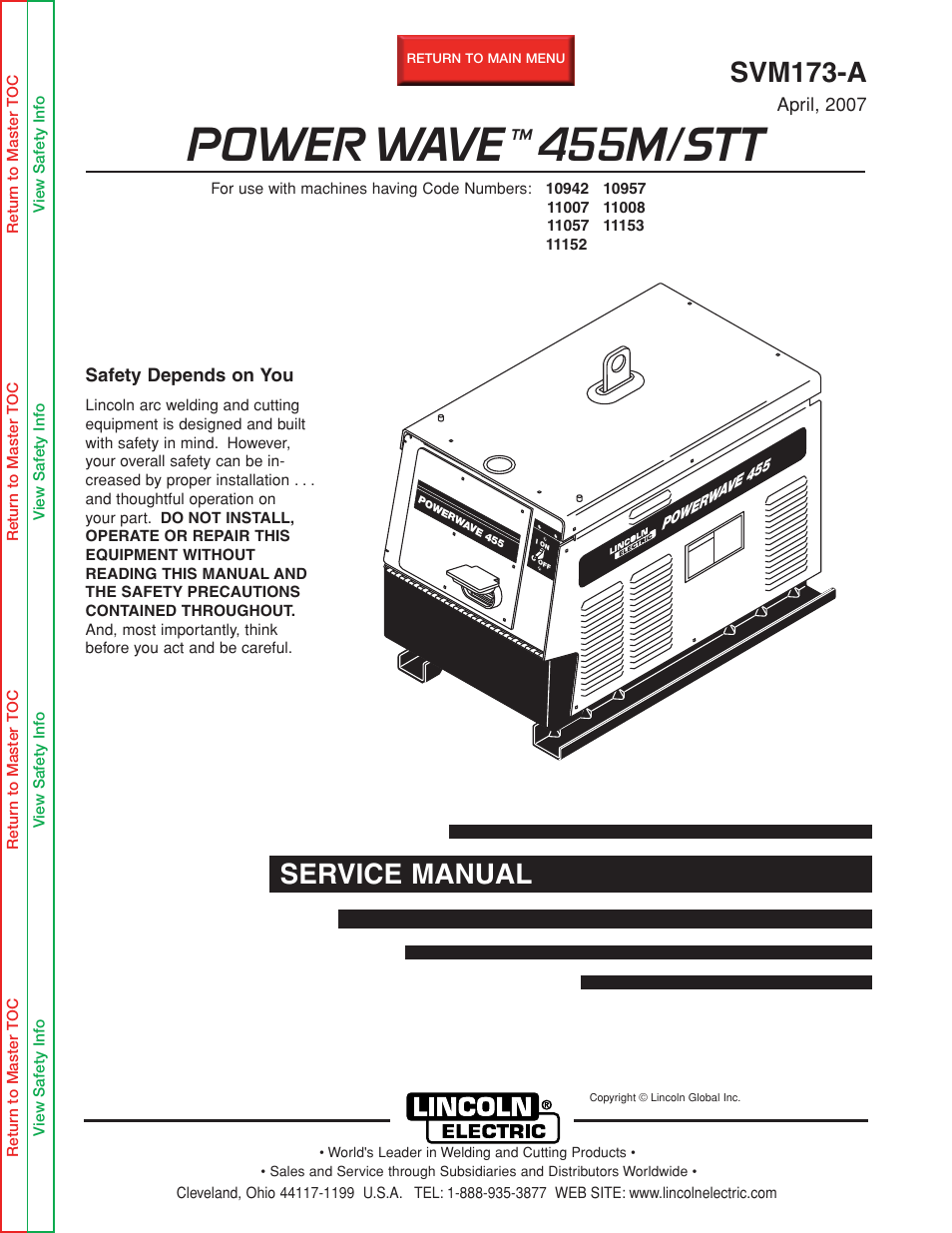 Lincoln Electric POWER WAVE SVM173-A User Manual | 165 pages