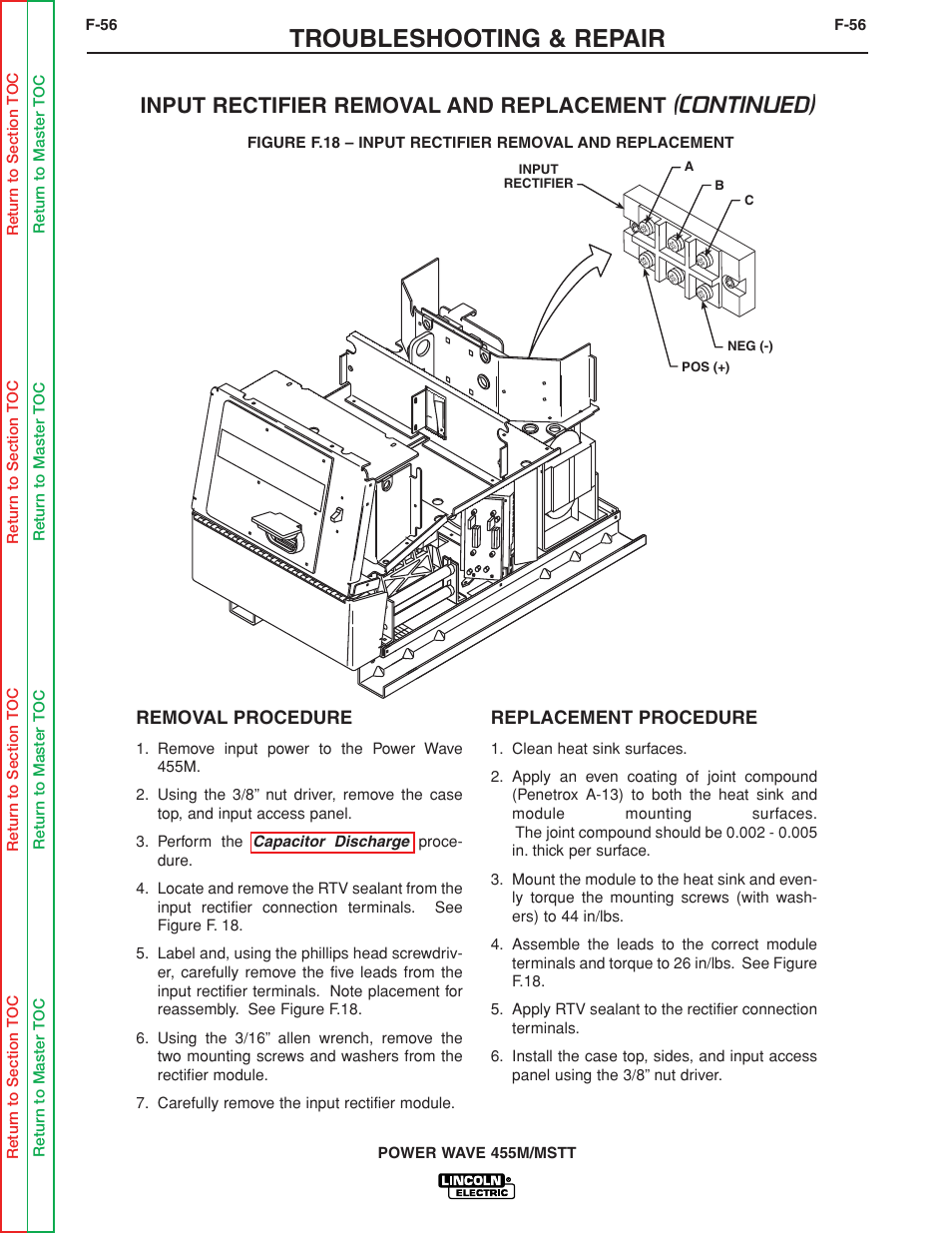 Troubleshooting & repair | Lincoln Electric POWER WAVE SVM173-A User Manual | Page 102 / 165