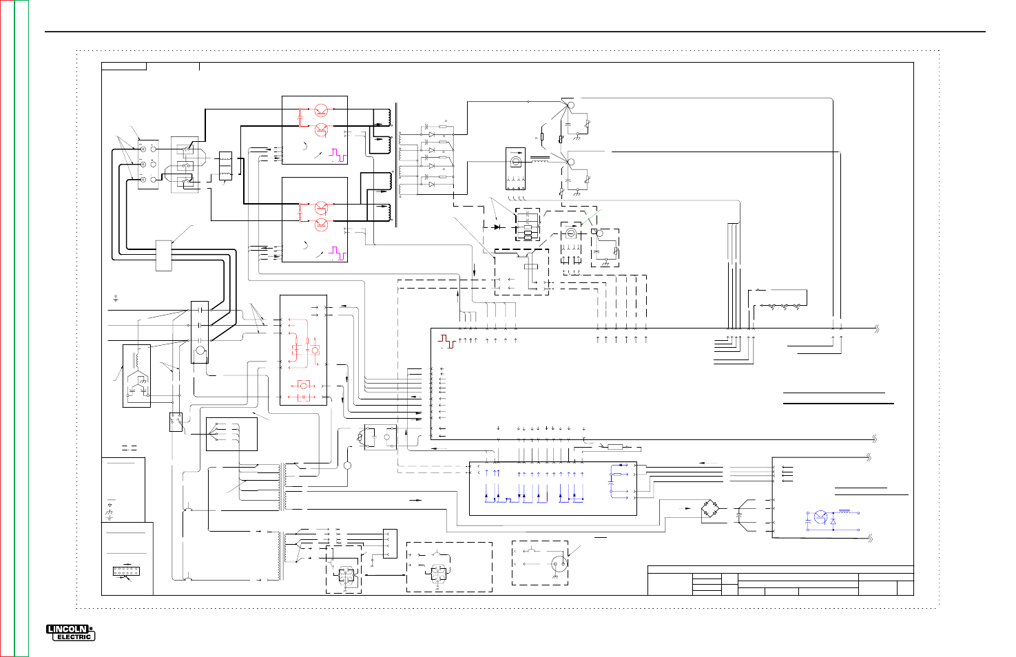 Electrical diagrams, Schematic numbers are given for reference only, Input board | Switch board #2, Power board, Switch board #1, Dc bus bd, Control board, G4 42 1, Ct t1 reconnect switch | Lincoln Electric POWER WAVE SVM173-A User Manual | Page 139 / 165