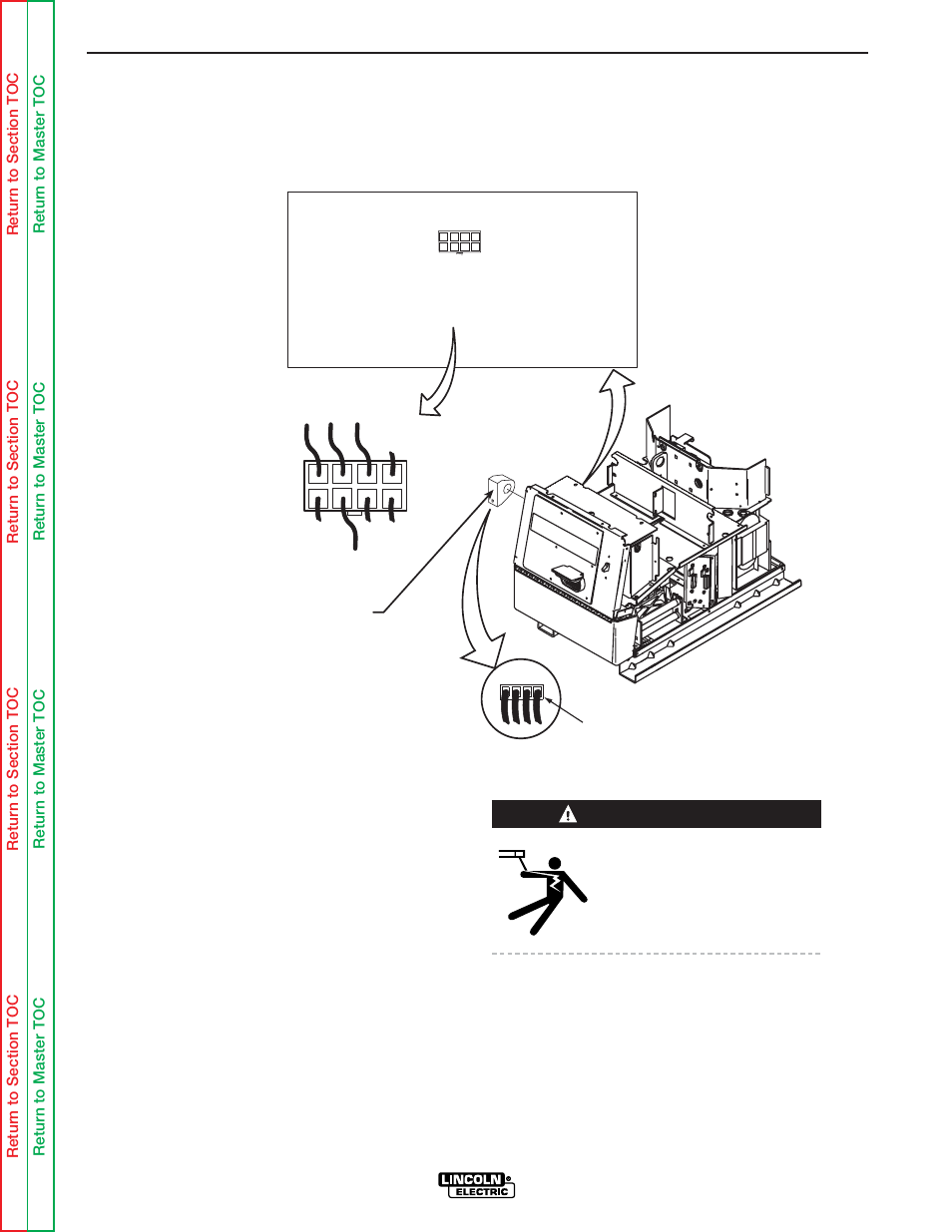 Troubleshooting & repair, Power wave current transducer test (continued), Warning | Lincoln Electric POWER WAVE SVM173-A User Manual | Page 86 / 165