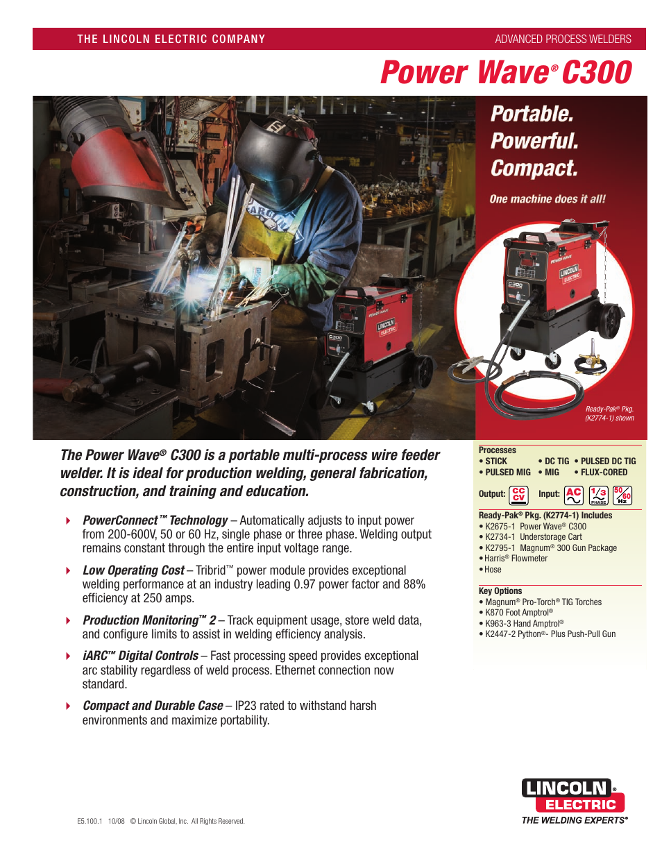 Lincoln Electric Power Wave C300 User Manual | 2 pages